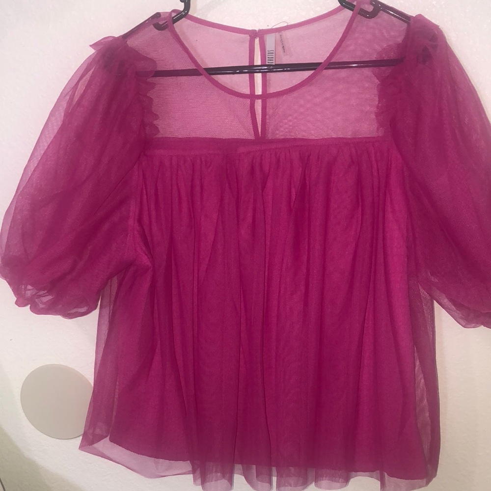 Elegant Sheer Pink Women's Top